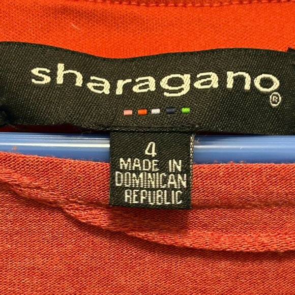 Sharagano Rust Textured Bodycon Dress 3/4 Sleeve Size 4 EUC - Picture 4 of 9